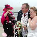 A confetti moment, Sally and Paul's Wedding on the Pier, Southwold, Suffolk - 3rd September 2005