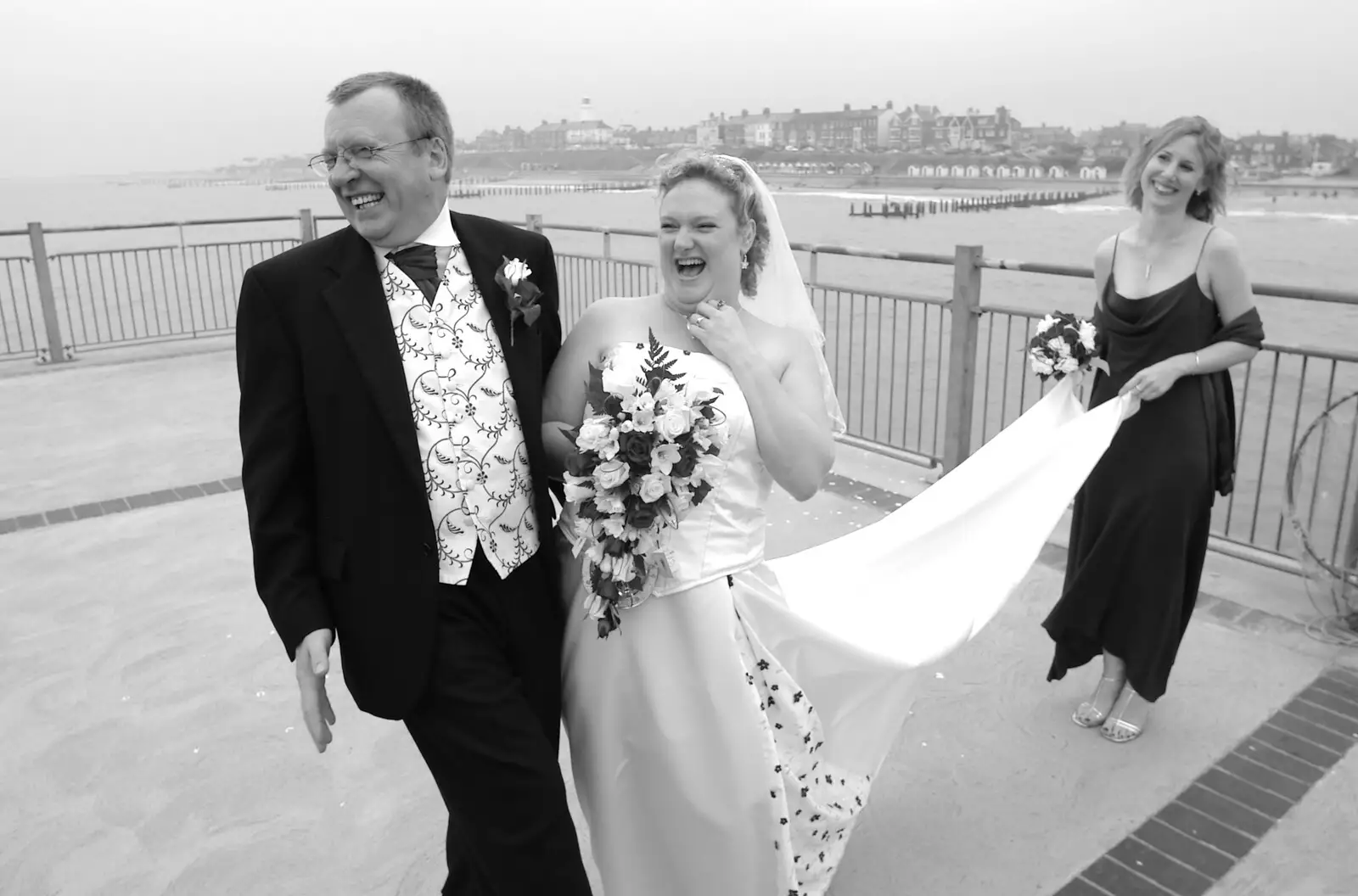 Sally gets her train out, from Sally and Paul's Wedding on the Pier, Southwold, Suffolk - 3rd September 2005