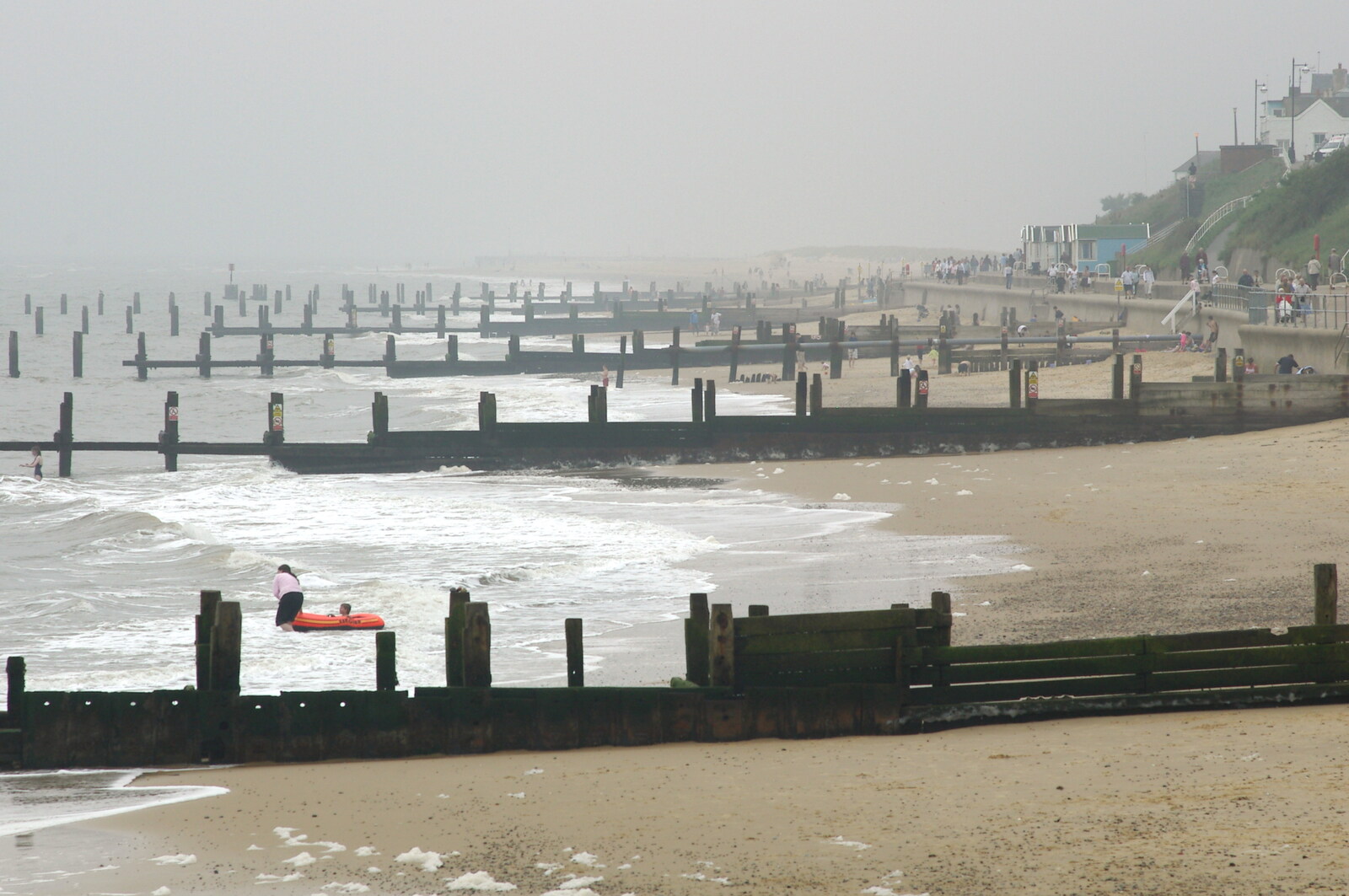 There's a bit of a mist along the groynes from Sally and Paul's Wedding on the Pier, Southwold, Suffolk - 3rd September 2005