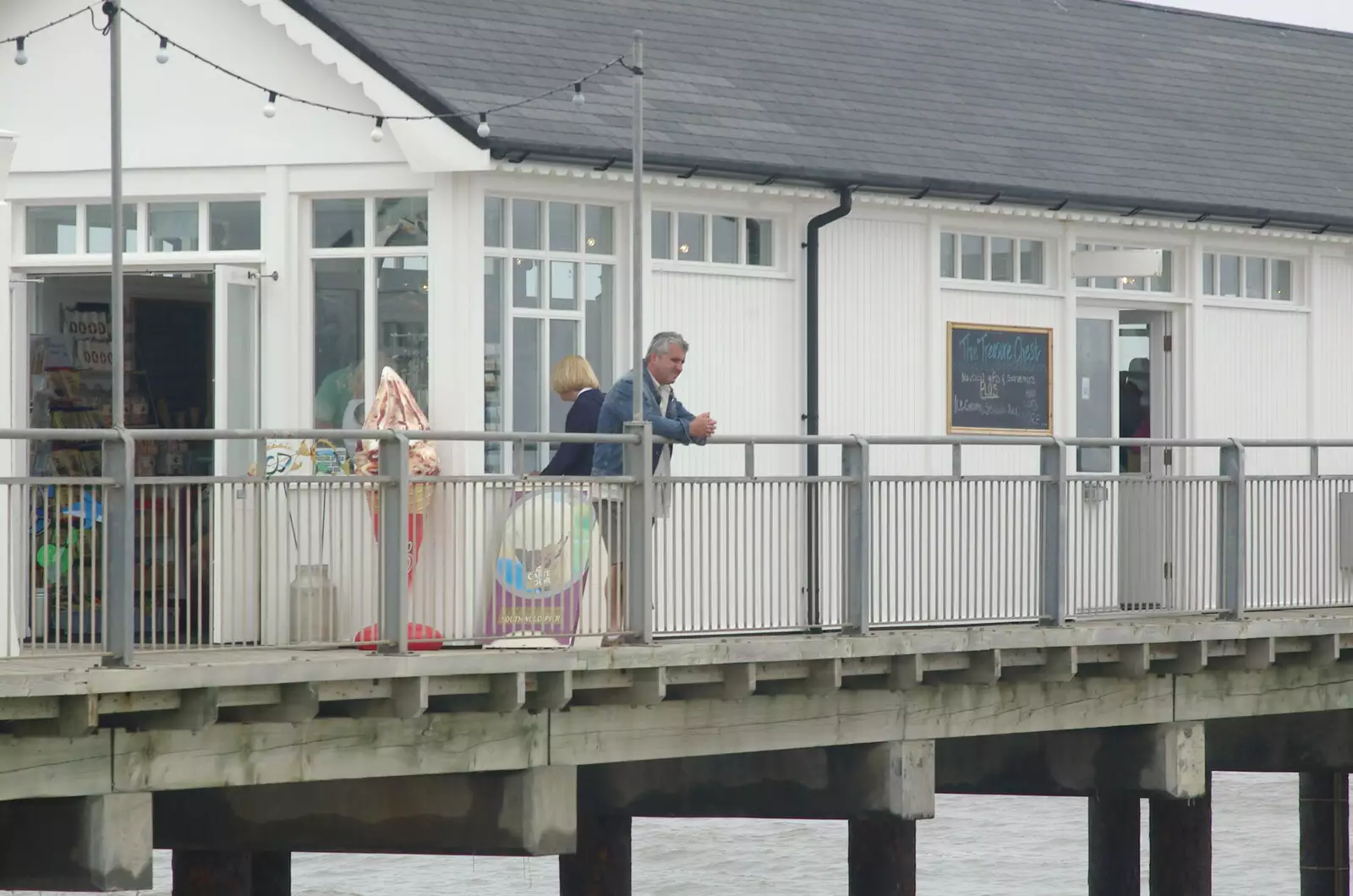 Some dude looks out to sea, from Sally and Paul's Wedding on the Pier, Southwold, Suffolk - 3rd September 2005