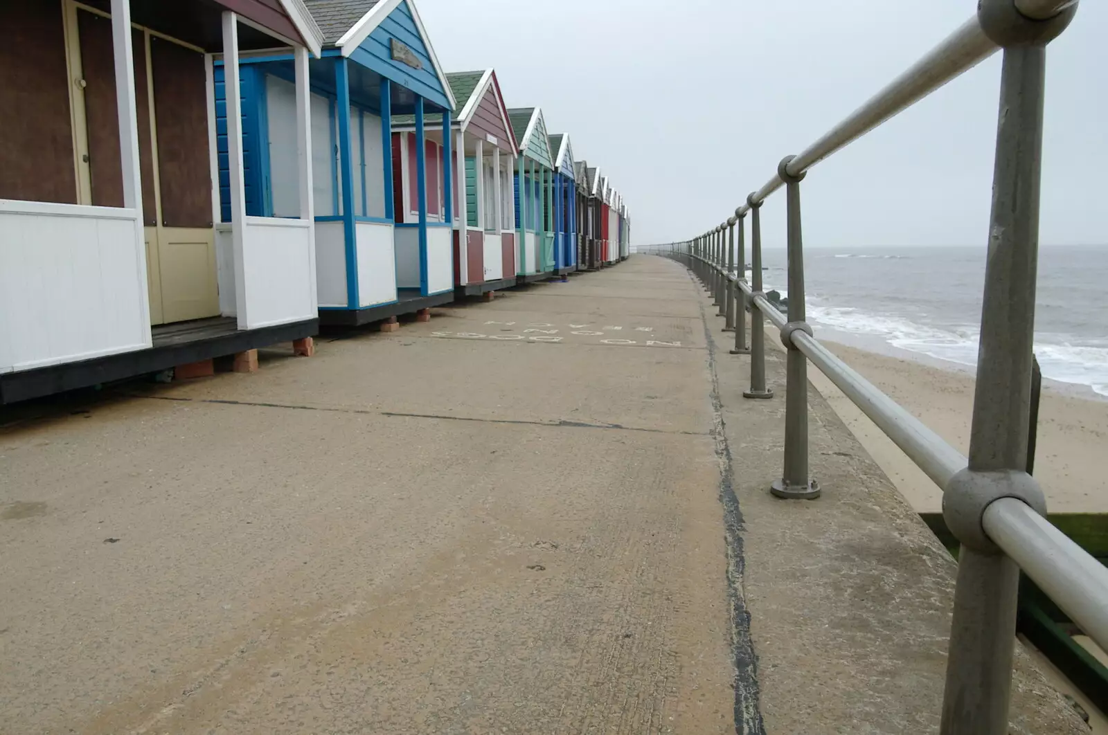 An empty sea-front, from Sally and Paul's Wedding on the Pier, Southwold, Suffolk - 3rd September 2005