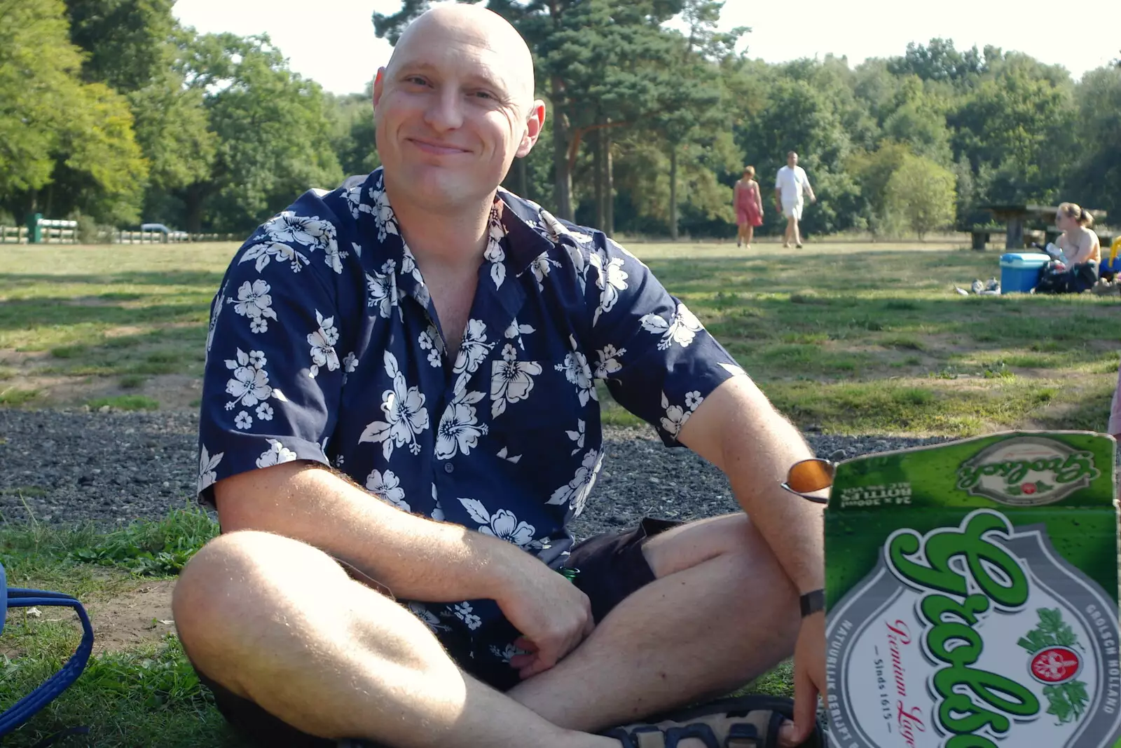 Guv with his trademark case of Grolsch, from Picnic at the Heath, Knettishall, Norfolk - 4th September 2005