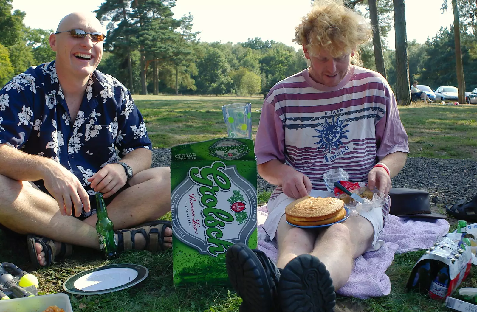 Wavy eats cake, from Picnic at the Heath, Knettishall, Norfolk - 4th September 2005