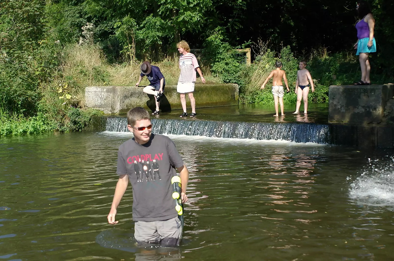 The Boy Phil with a water gun, from Picnic at the Heath, Knettishall, Norfolk - 4th September 2005