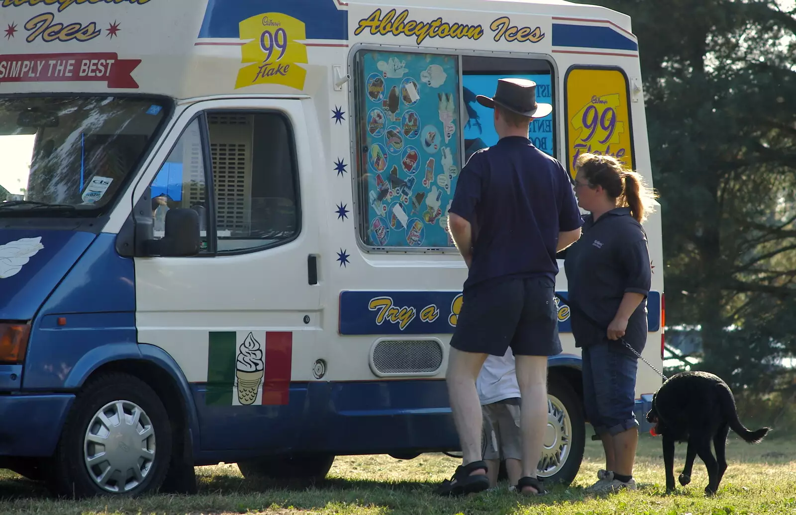 Mikey P visits the ice-cream van, from Picnic at the Heath, Knettishall, Norfolk - 4th September 2005