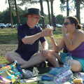 Cheers with a couple of cornets, Picnic at the Heath, Knettishall, Norfolk - 4th September 2005