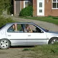 The boys wait in the car at Wortham, Picnic at the Heath, Knettishall, Norfolk - 4th September 2005