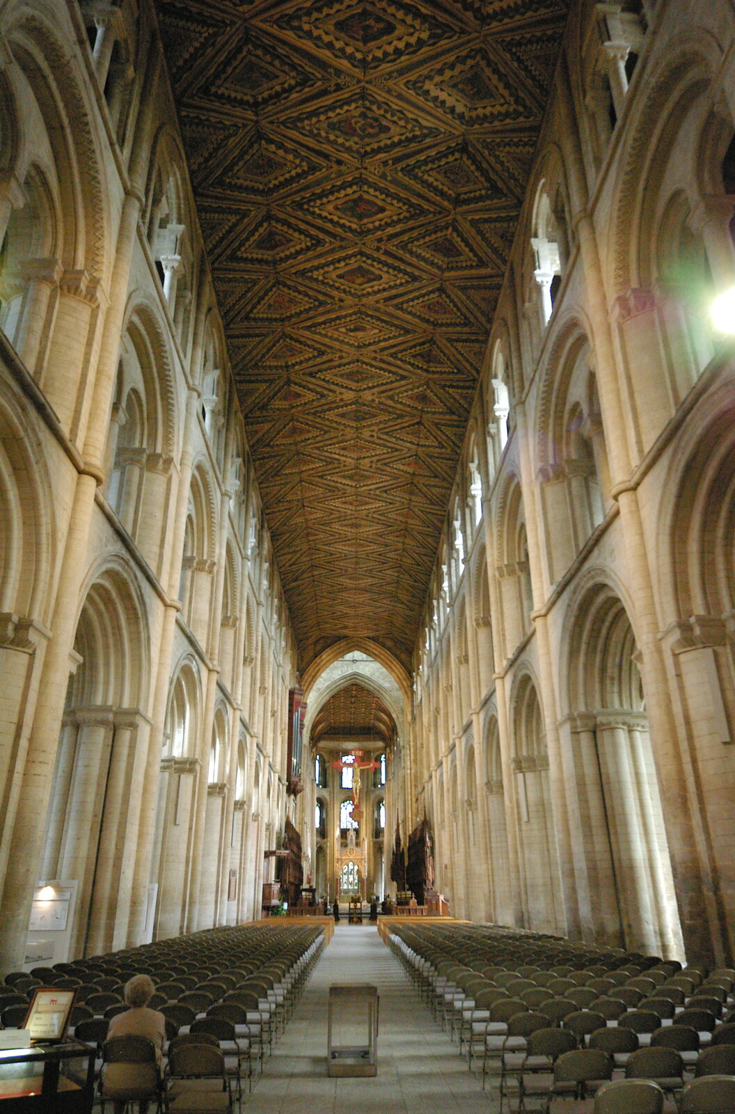The nave and ceiling dating from 1230 from Peterborough Cathedral, Cambridgeshire - 7th September 2005