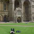 Someone flakes out on the lawn, Peterborough Cathedral, Cambridgeshire - 7th September 2005