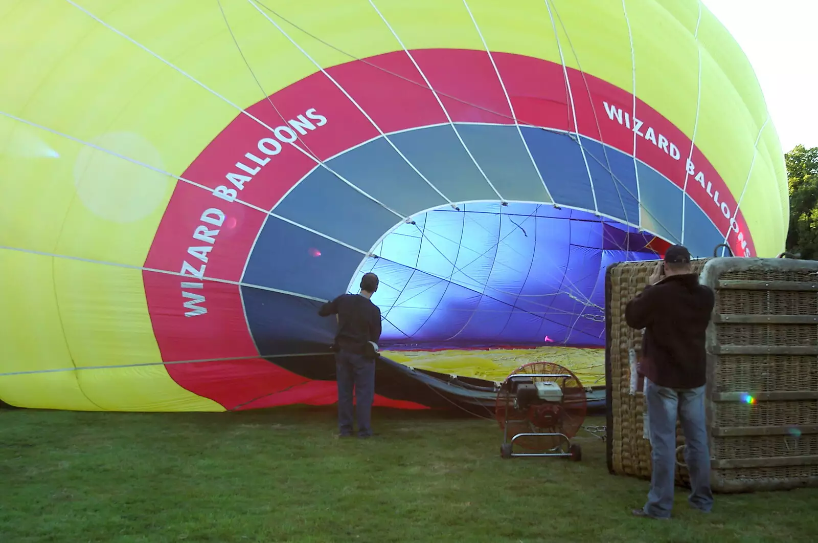 A fan inflates the balloon, from Cambridge Floods, Curry Night and an Ipswich Monsoon - 10th September 2005