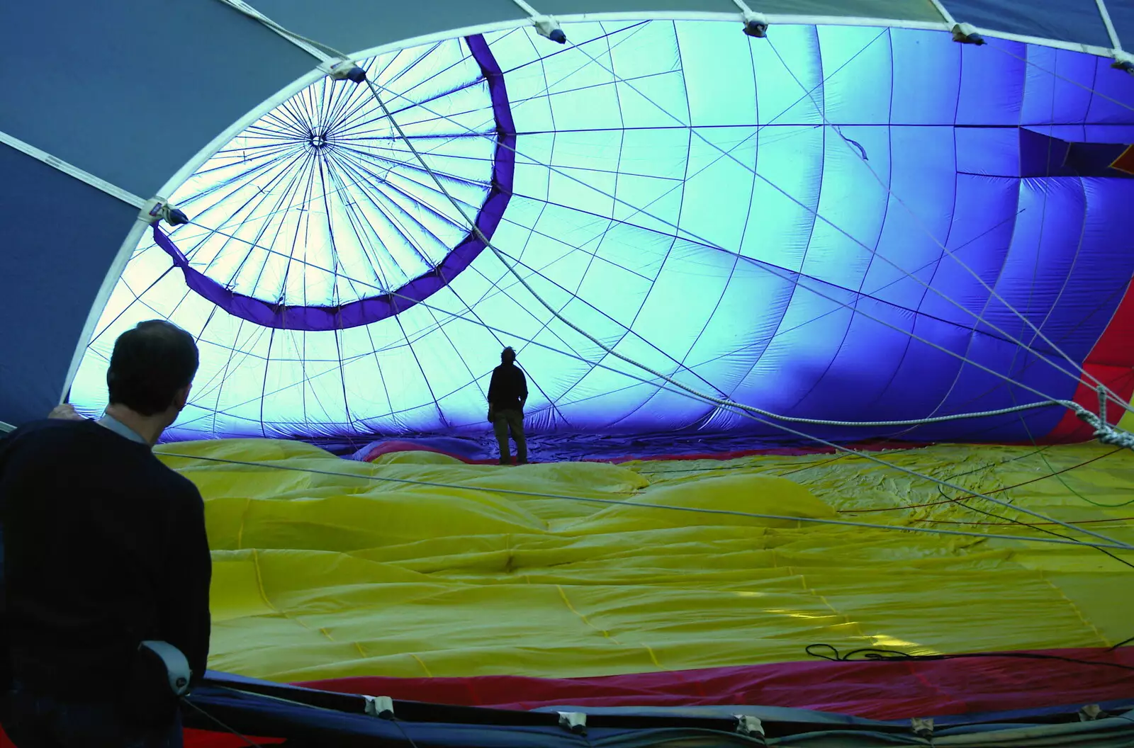 Inside the balloon's envelope, from Cambridge Floods, Curry Night and an Ipswich Monsoon - 10th September 2005