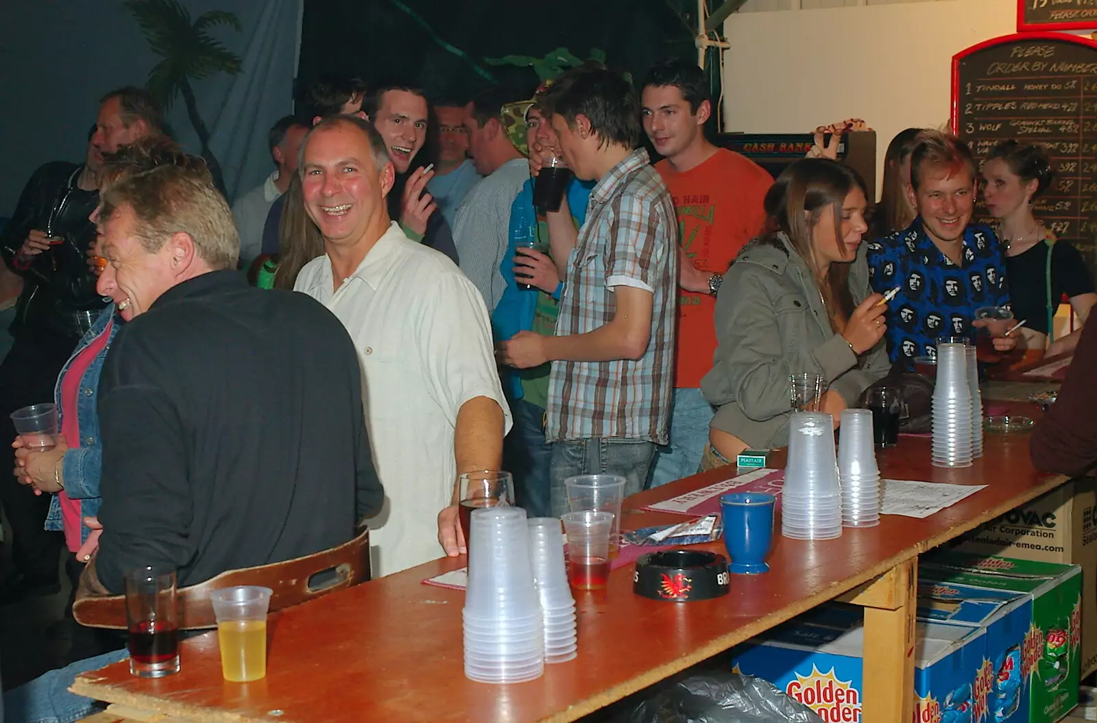 The crowd around the bar, from The Banham Barrel Beer Bash, Banham, Norfolk - 17th September 2005