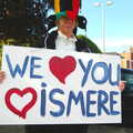 A jester with 'We love you Hartismere', Save Hartismere: a Hospital Closure Protest, Eye, Suffolk - 17th September 2005