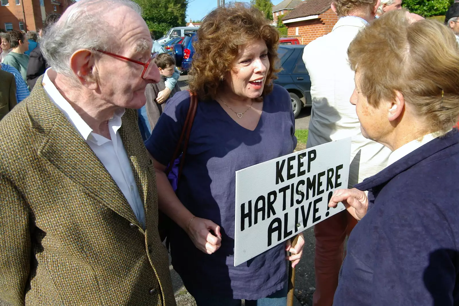 Denny's chatting away, from Save Hartismere: a Hospital Closure Protest, Eye, Suffolk - 17th September 2005