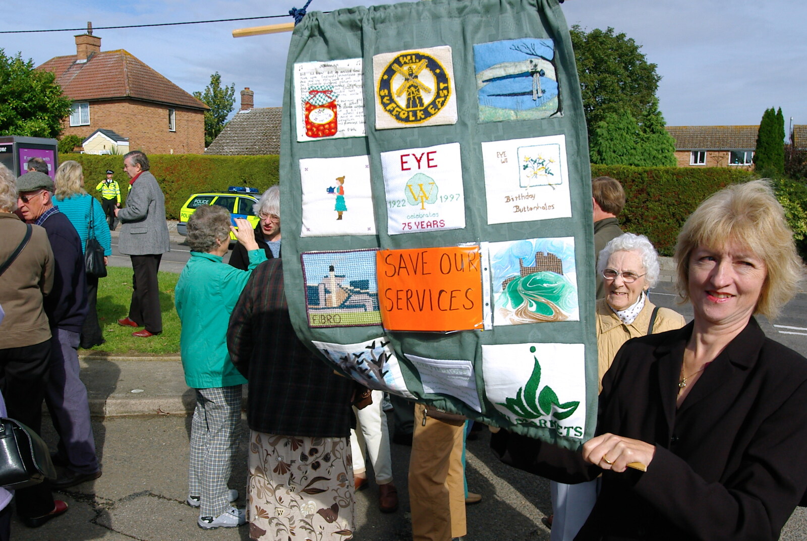 The Women's Institute banner from Save Hartismere: a Hospital Closure Protest, Eye, Suffolk - 17th September 2005