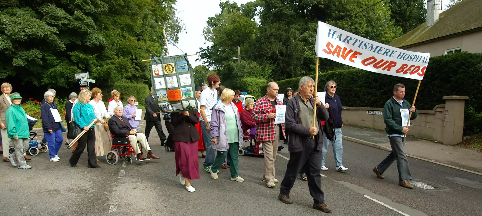 Turning out onto Victoria Hill, from Save Hartismere: a Hospital Closure Protest, Eye, Suffolk - 17th September 2005