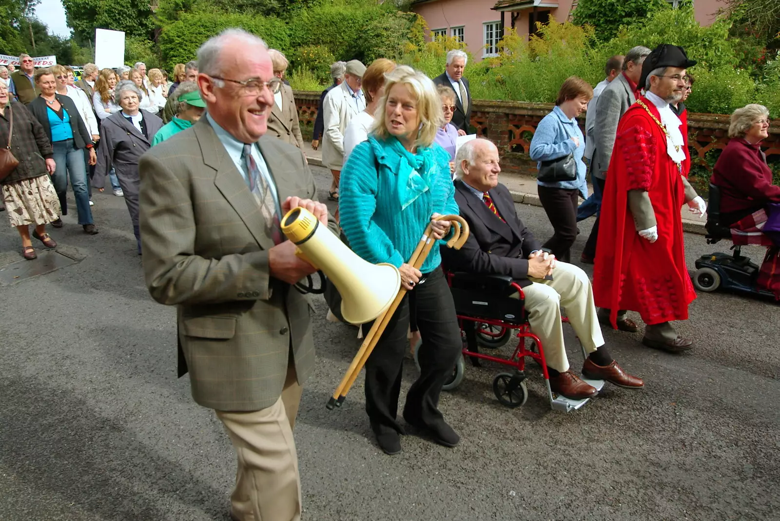 The organiser with a megaphone, from Save Hartismere: a Hospital Closure Protest, Eye, Suffolk - 17th September 2005