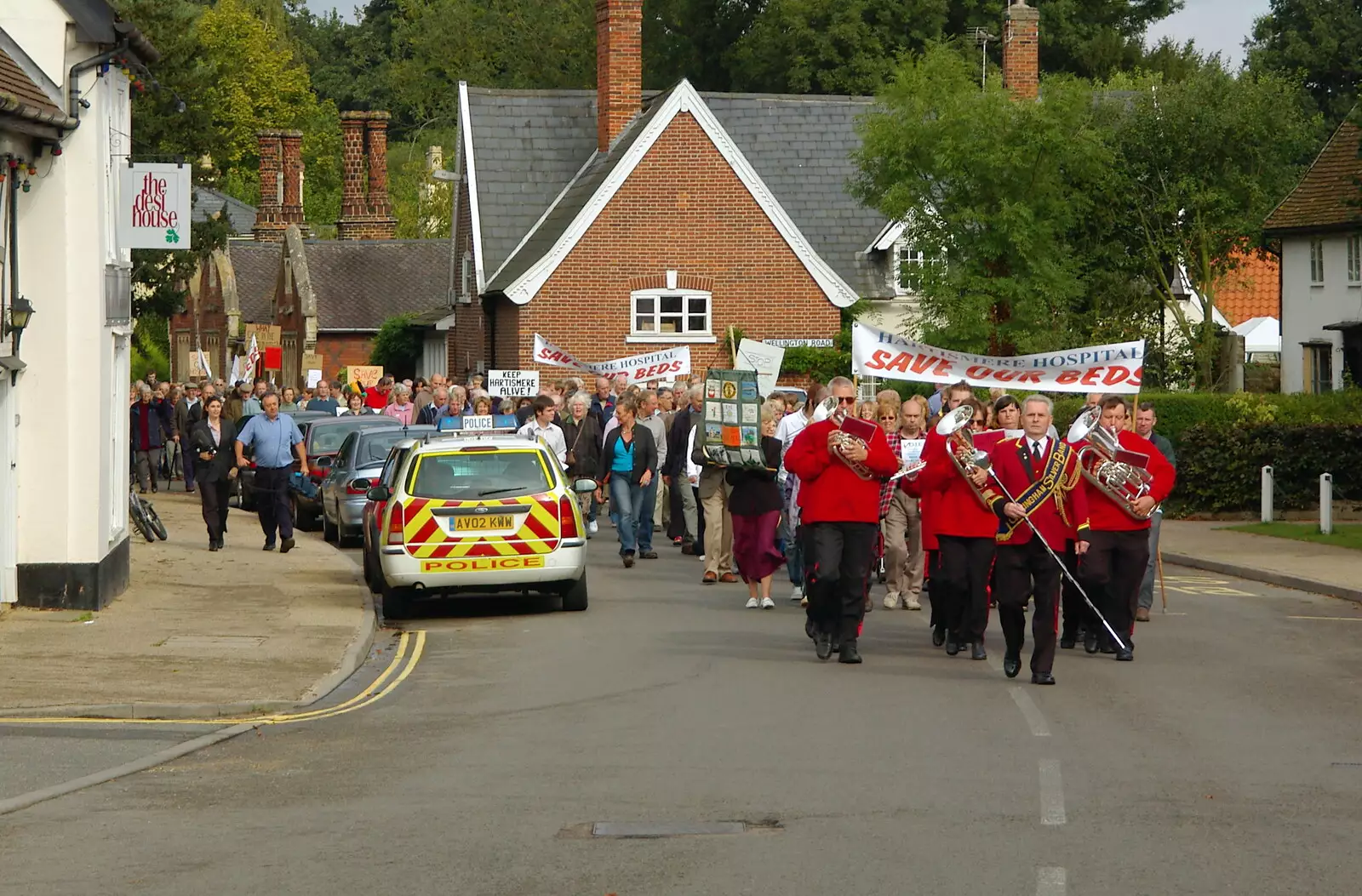 Into Eye's town centre, from Save Hartismere: a Hospital Closure Protest, Eye, Suffolk - 17th September 2005