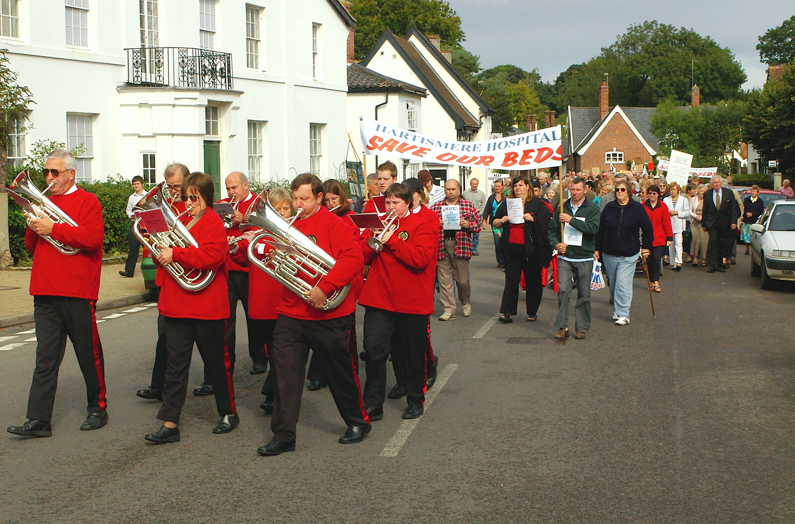 The GSB on Lambseth Street from Save Hartismere: a Hospital Closure Protest, Eye, Suffolk - 17th September 2005