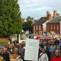 The march heads round the back of the town hall, Save Hartismere: a Hospital Closure Protest, Eye, Suffolk - 17th September 2005