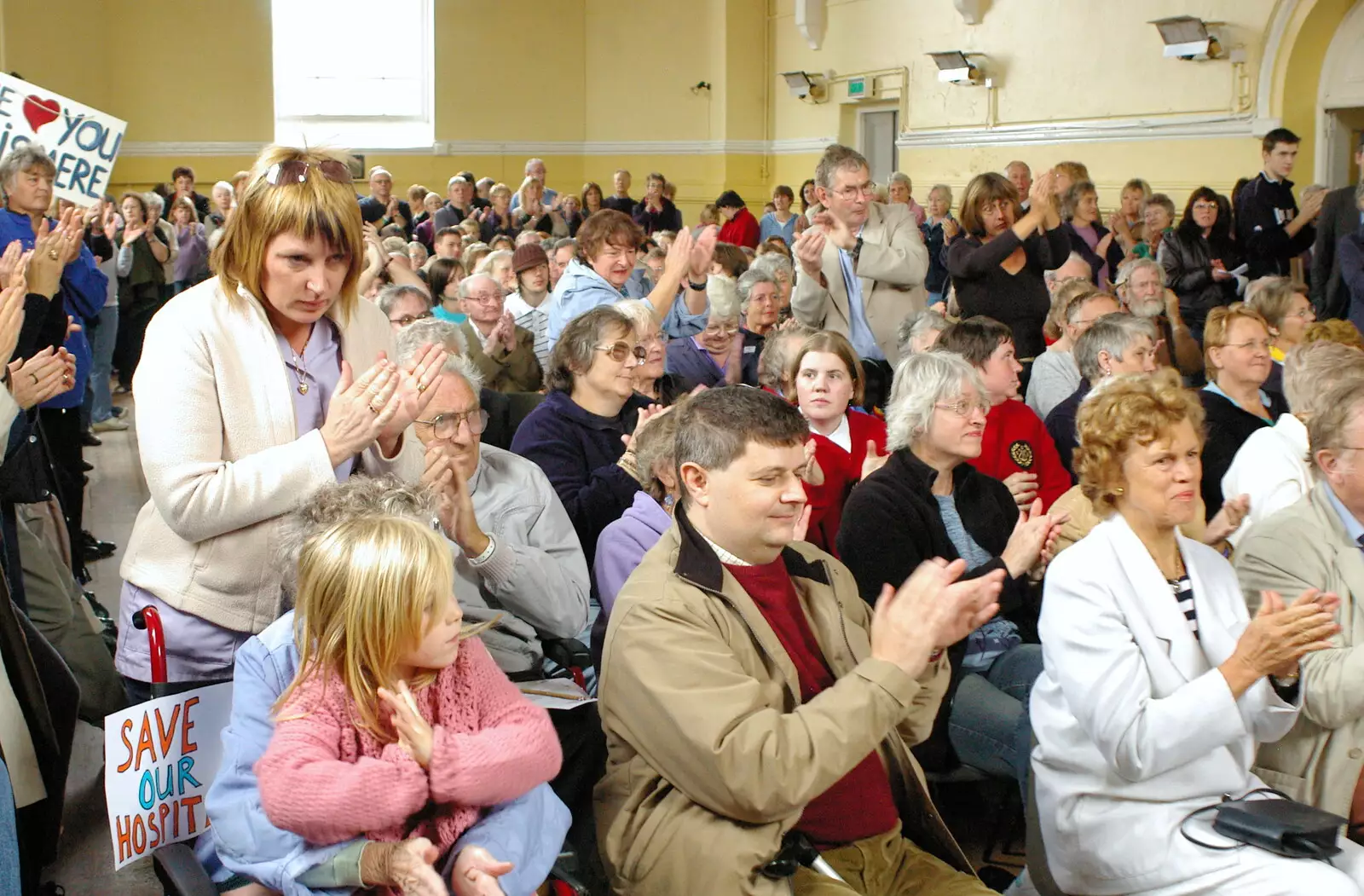 Some applause, from Save Hartismere: a Hospital Closure Protest, Eye, Suffolk - 17th September 2005