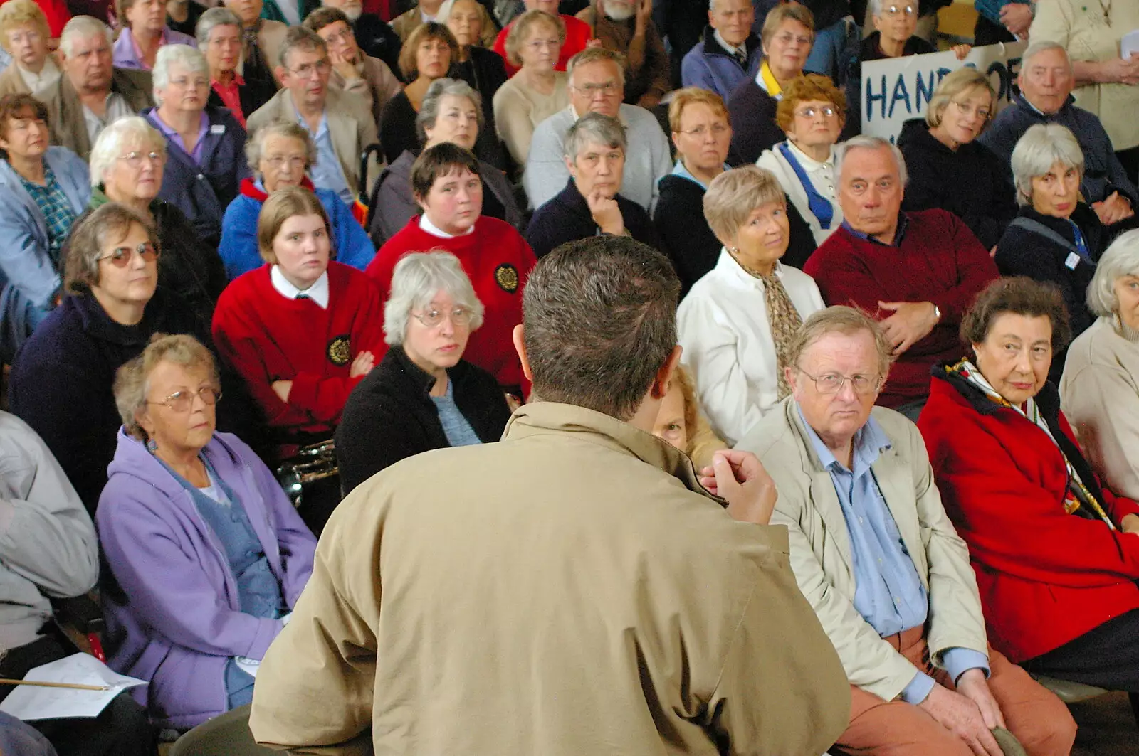 The crowd is held in rapt attention, from Save Hartismere: a Hospital Closure Protest, Eye, Suffolk - 17th September 2005