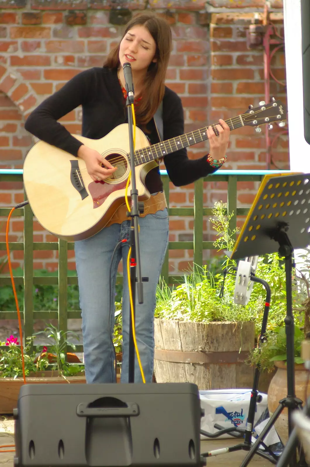 Daisy with guitar, from Sam and Daisy at the Angel Café, Diss, Norfolk - 17th September 2005