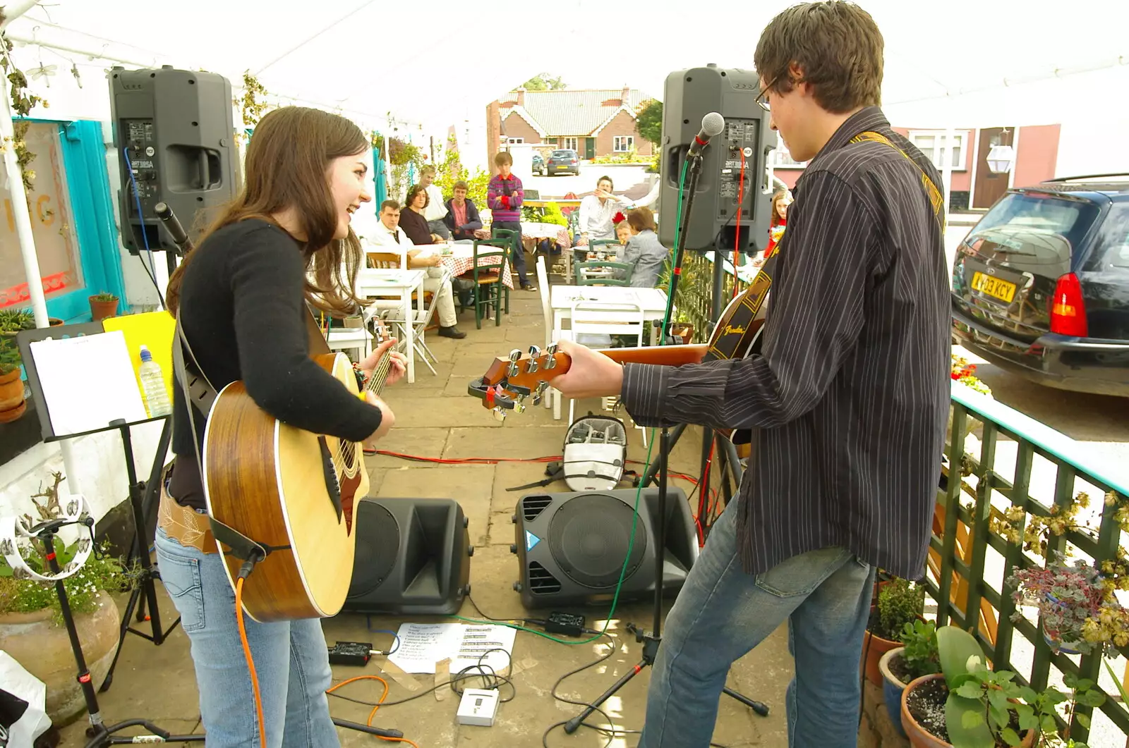 Daisy and Sam, from behind, from Sam and Daisy at the Angel Café, Diss, Norfolk - 17th September 2005