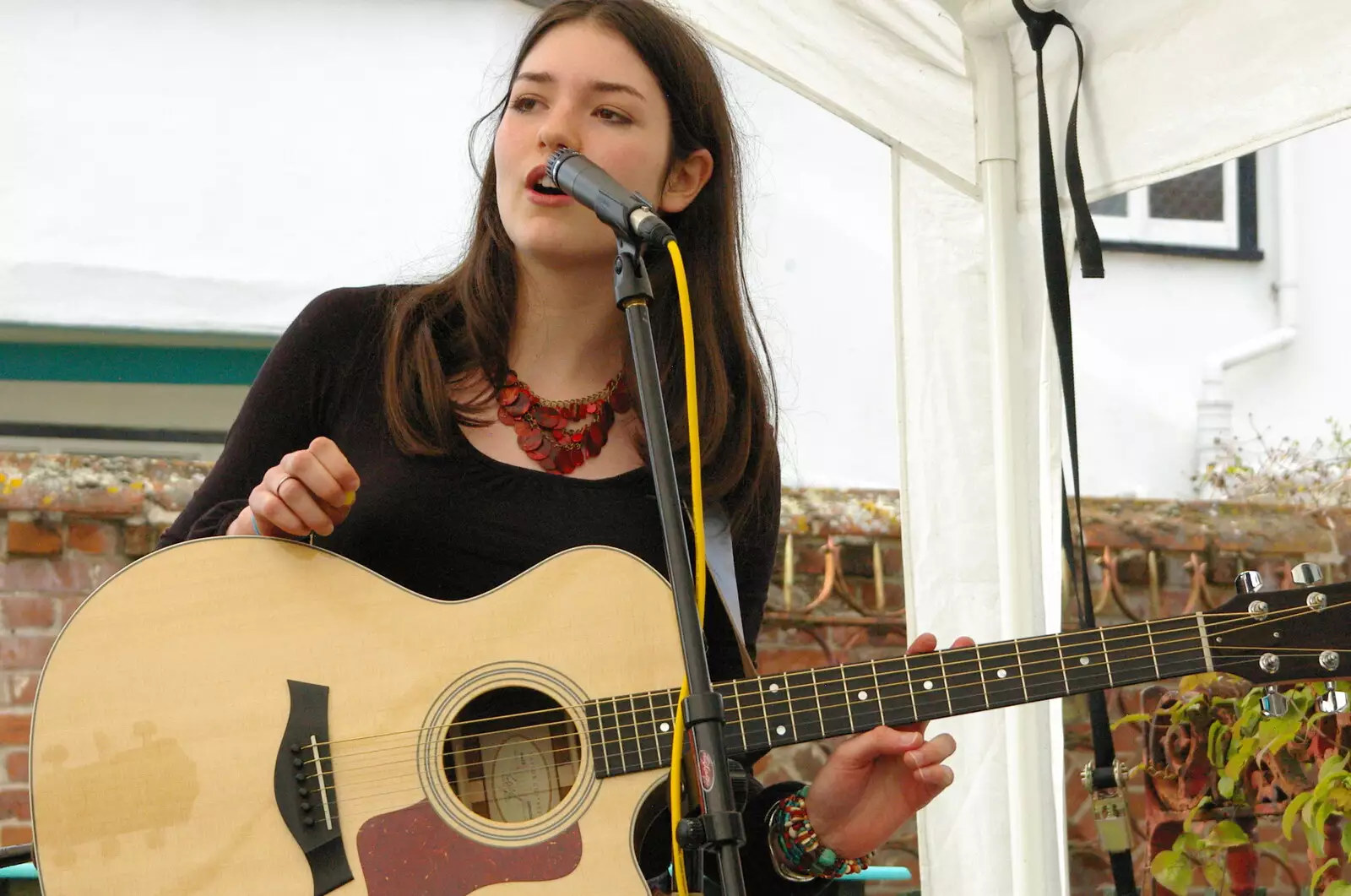 Daisy on guitar, from Sam and Daisy at the Angel Café, Diss, Norfolk - 17th September 2005