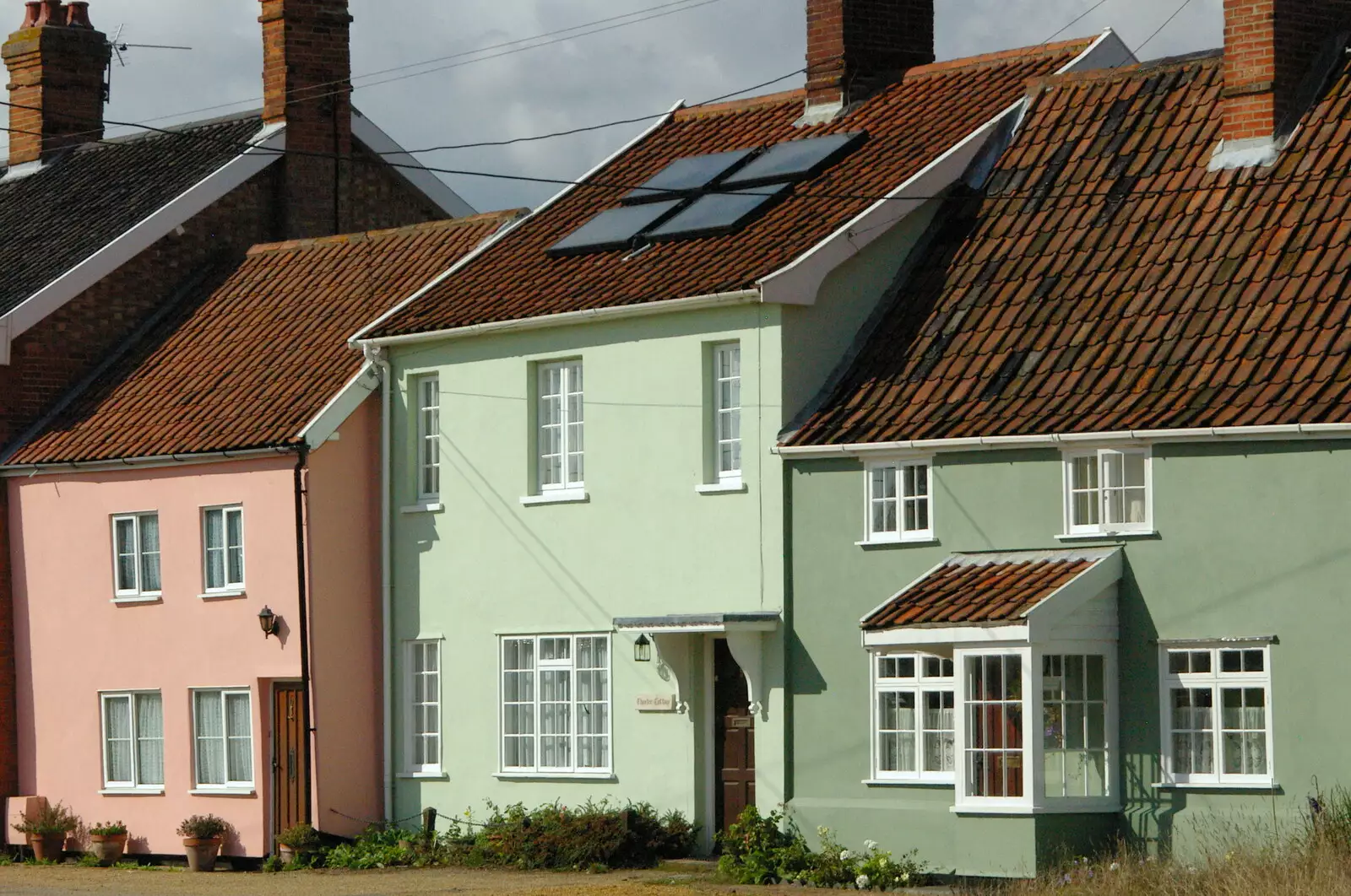 Green houses on Fair Green, from Sam and Daisy at the Angel Café, Diss, Norfolk - 17th September 2005