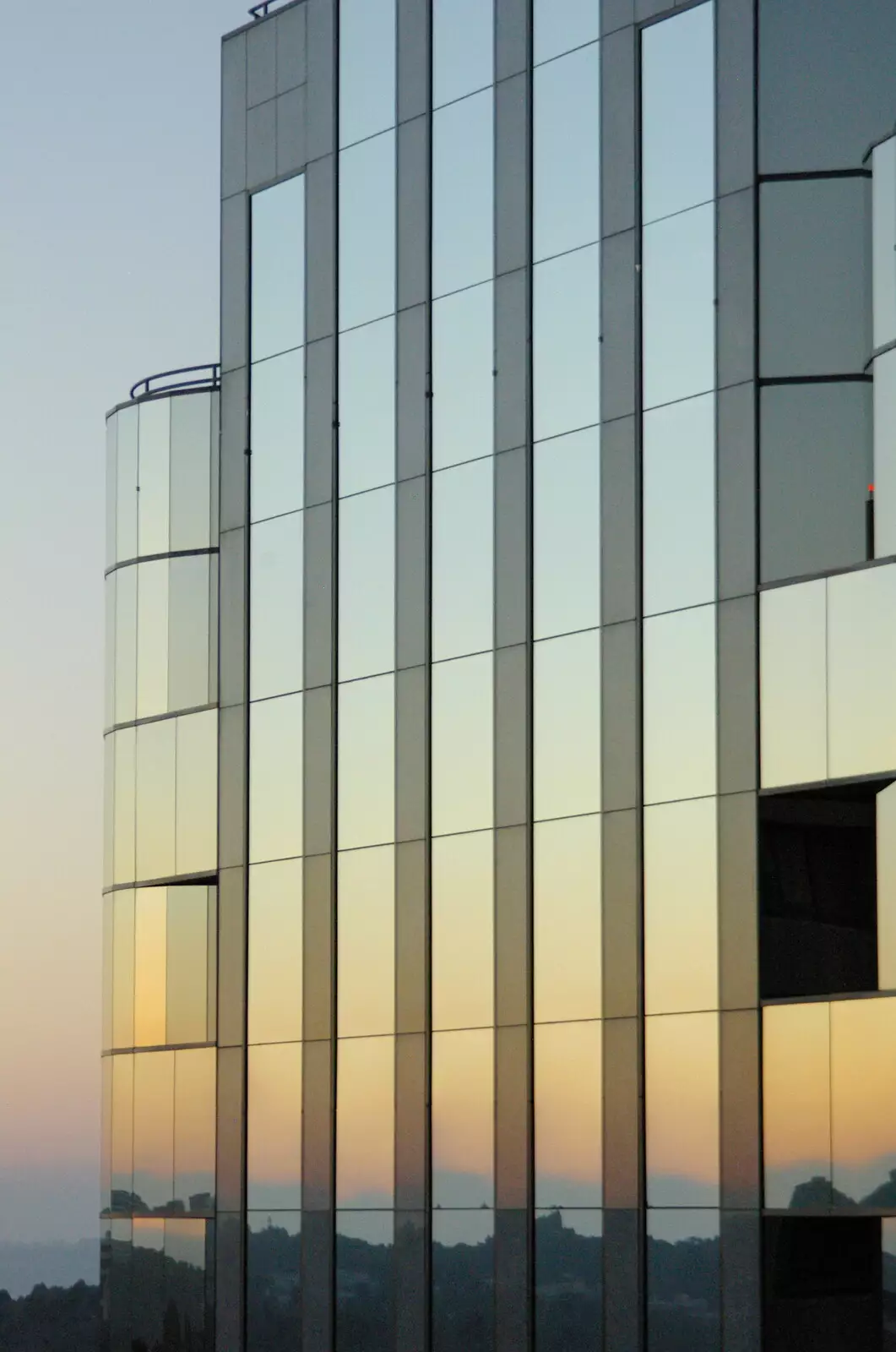 Sunset in a glass building, from San Diego Four, California, US - 22nd September 2005