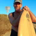 An old surfer dude with his board, San Diego Four, California, US - 22nd September 2005