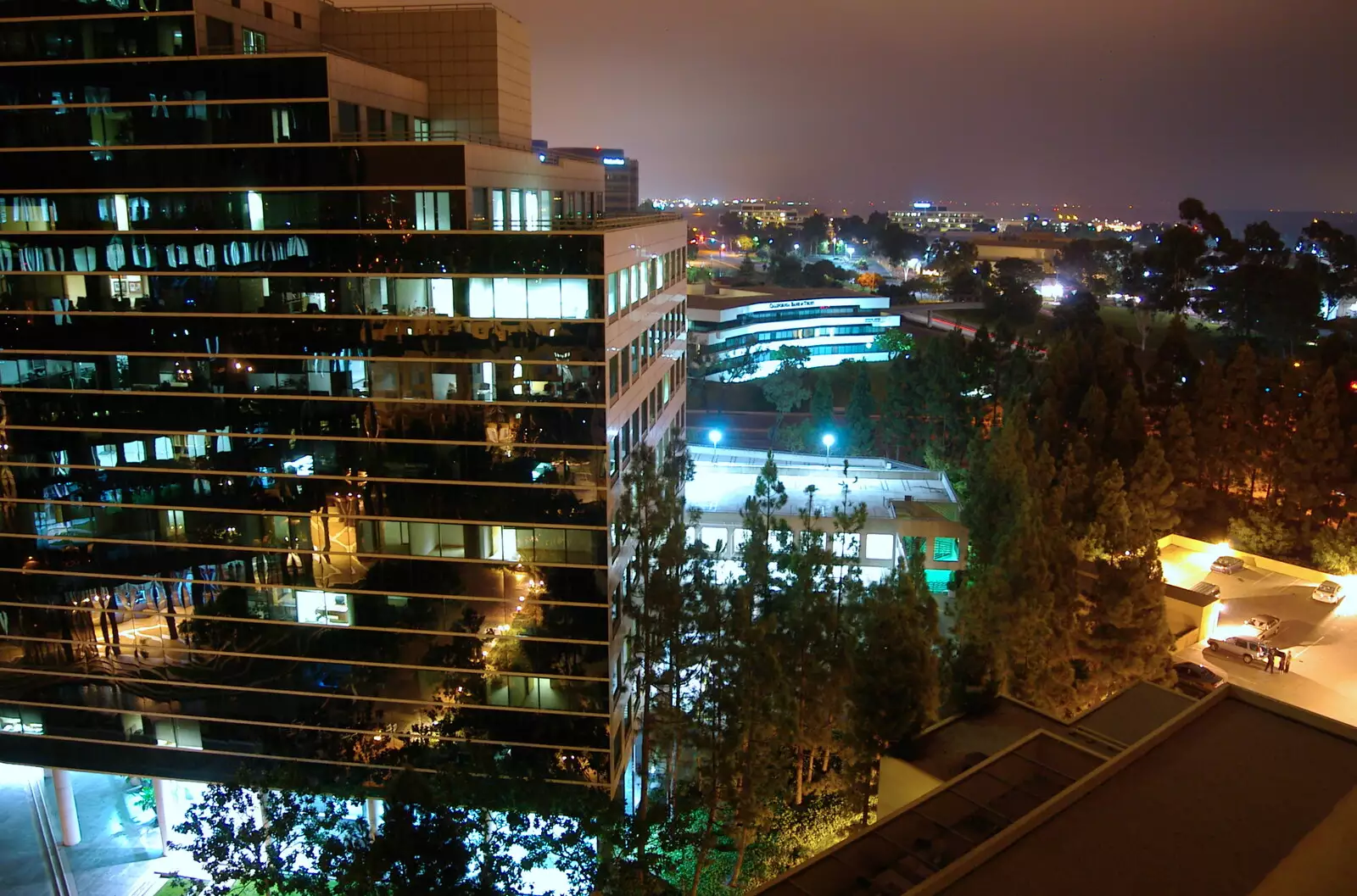 A night-time view out of the hotel window, from San Diego Four, California, US - 22nd September 2005