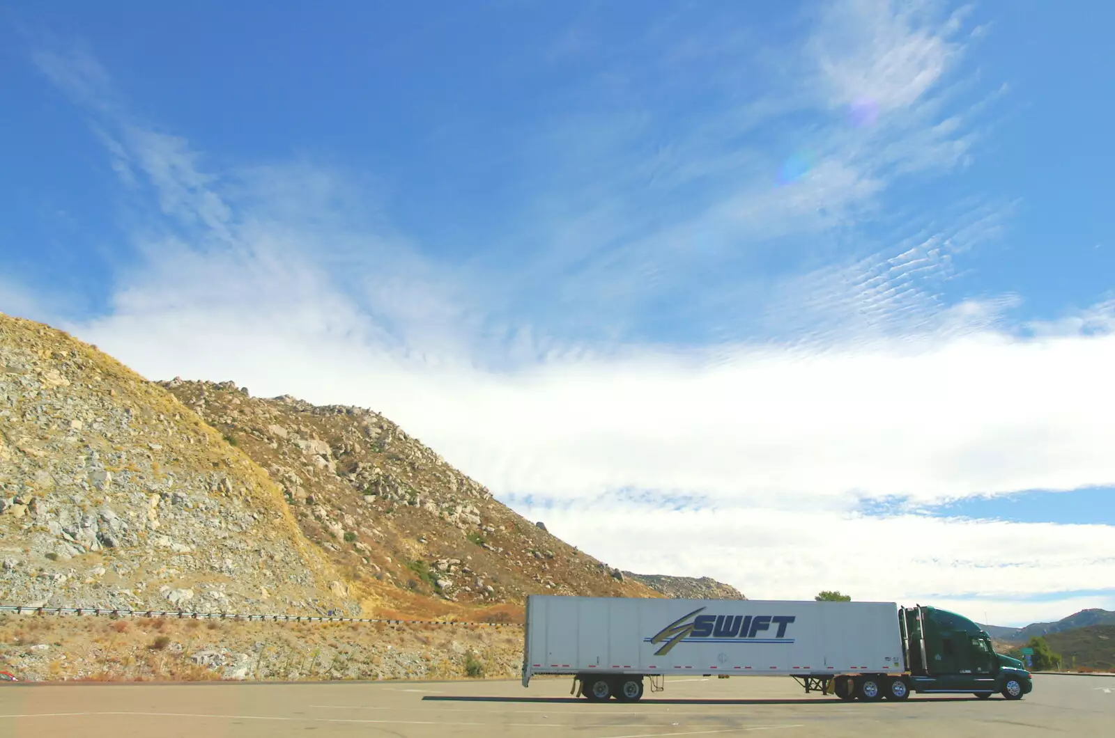 A truck stops for a break, from California Desert: El Centro, Imperial Valley, California, US - 24th September 2005