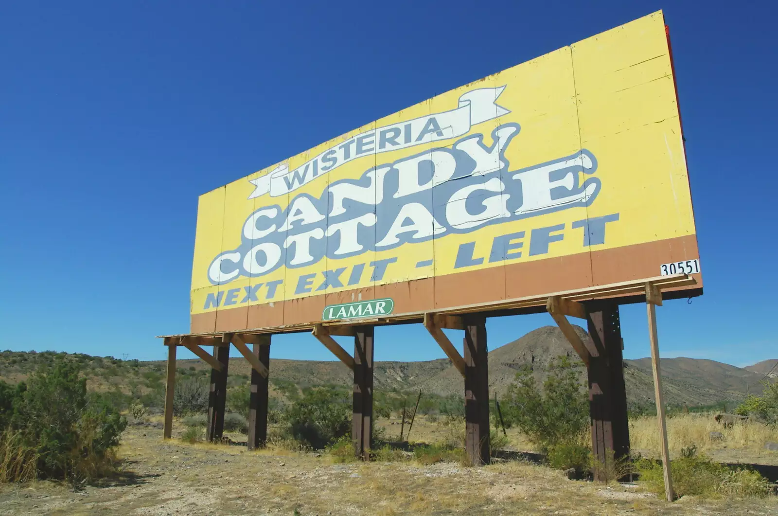 Wisteria Candy Cottage hoarding, from California Desert: El Centro, Imperial Valley, California, US - 24th September 2005