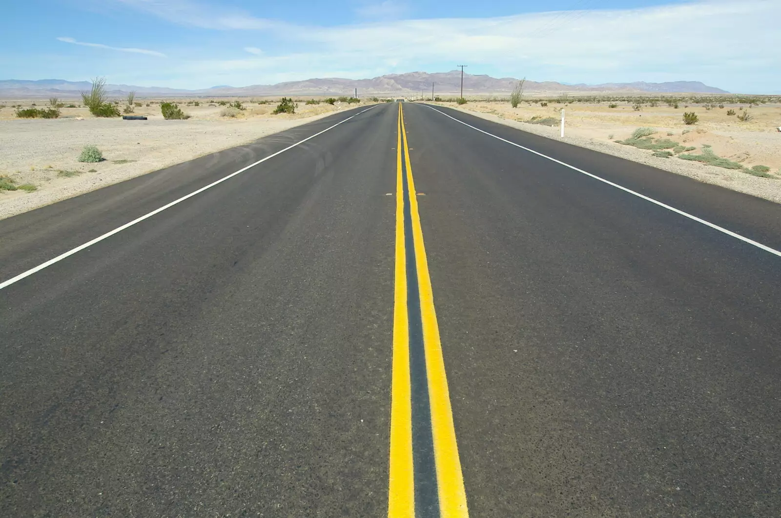 Vanishing-point road, from California Desert: El Centro, Imperial Valley, California, US - 24th September 2005