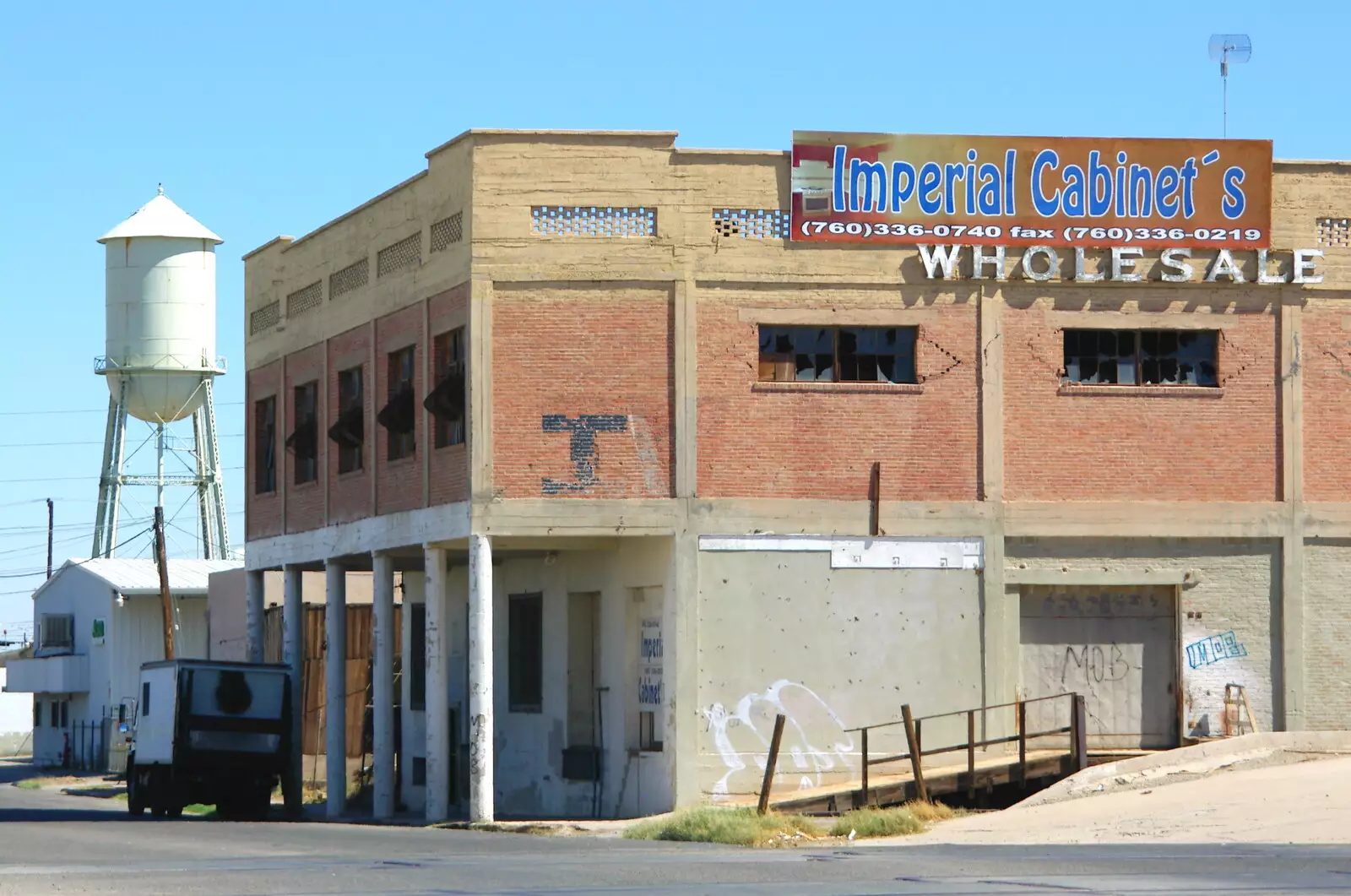 Warehouse and Watertower, El Centro, from California Desert: El Centro, Imperial Valley, California, US - 24th September 2005