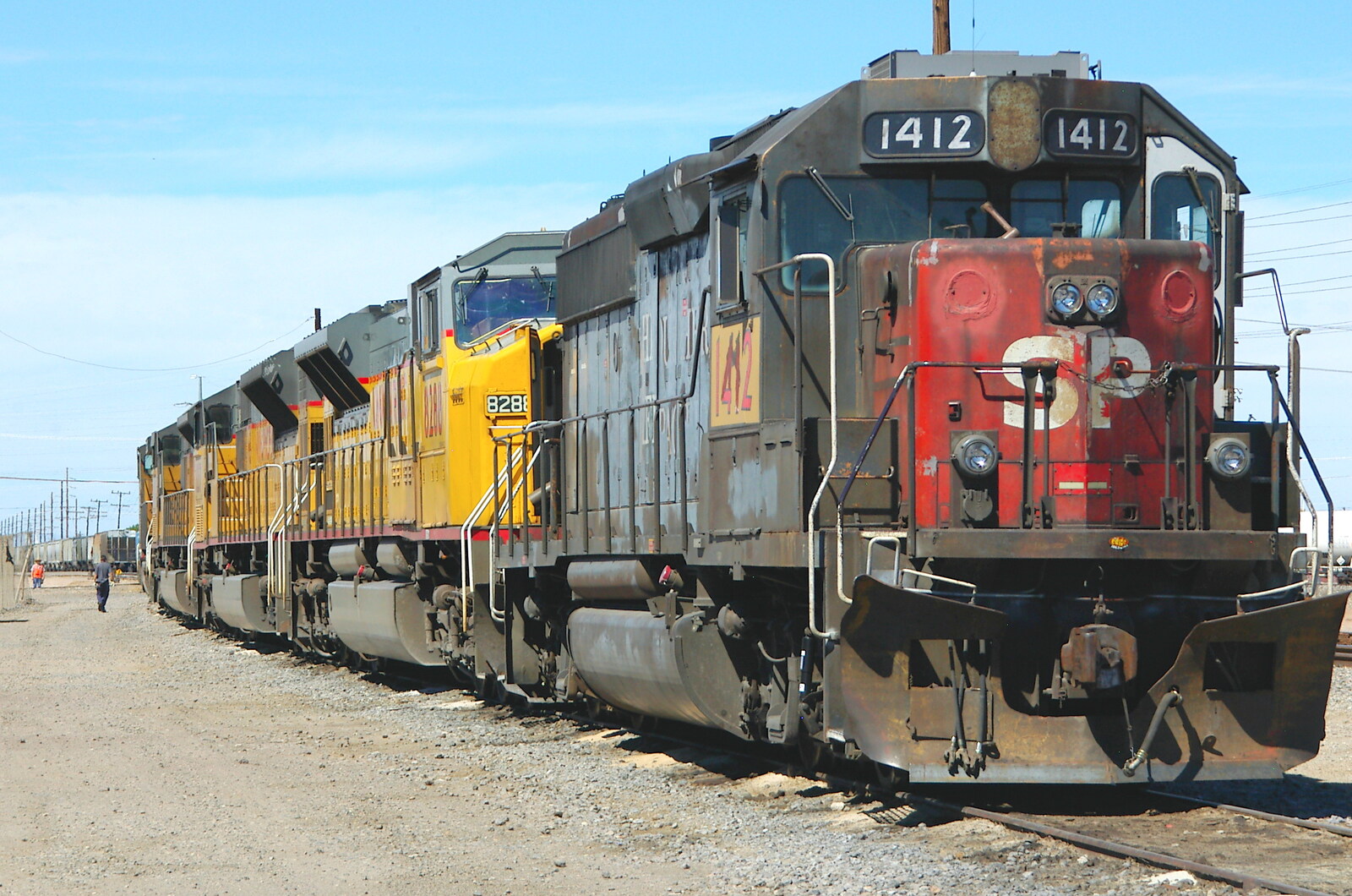Heavy locomotives from California Desert: El Centro, Imperial Valley, California, US - 24th September 2005