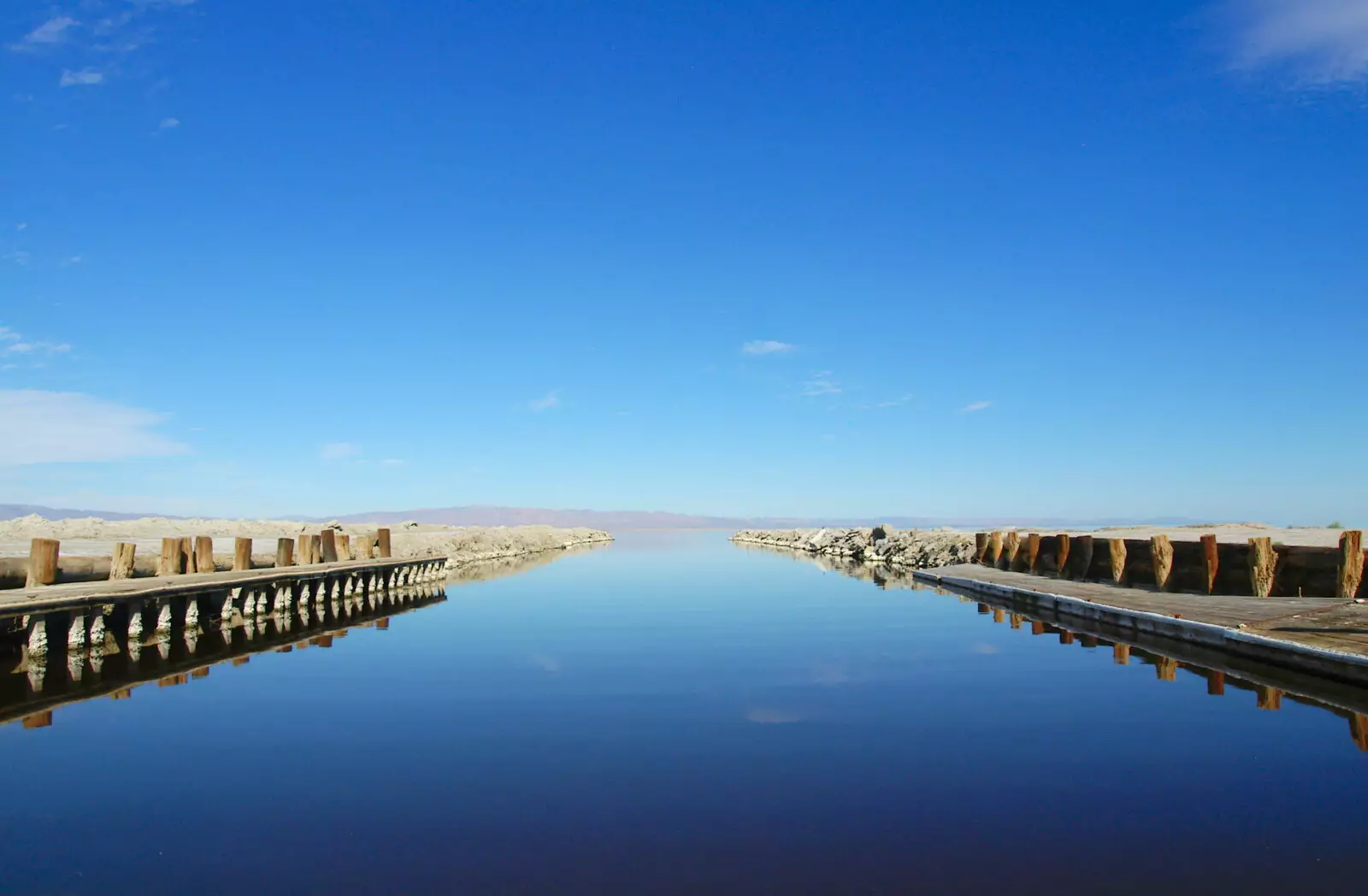 The serene slipway leading out to Salton Sea., from California Desert 2: The Salton Sea and Anza-Borrego to Julian, California, US - 24th September 2005