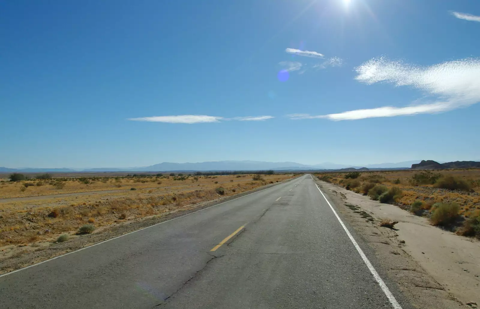 Vanishing-point road, in the Carrizo Badlands, from California Desert 2: The Salton Sea and Anza-Borrego to Julian, California, US - 24th September 2005