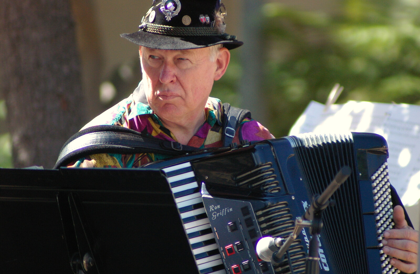 Scenes and People of Balboa Park, San Diego, California - 25th September 2005: The accordion player