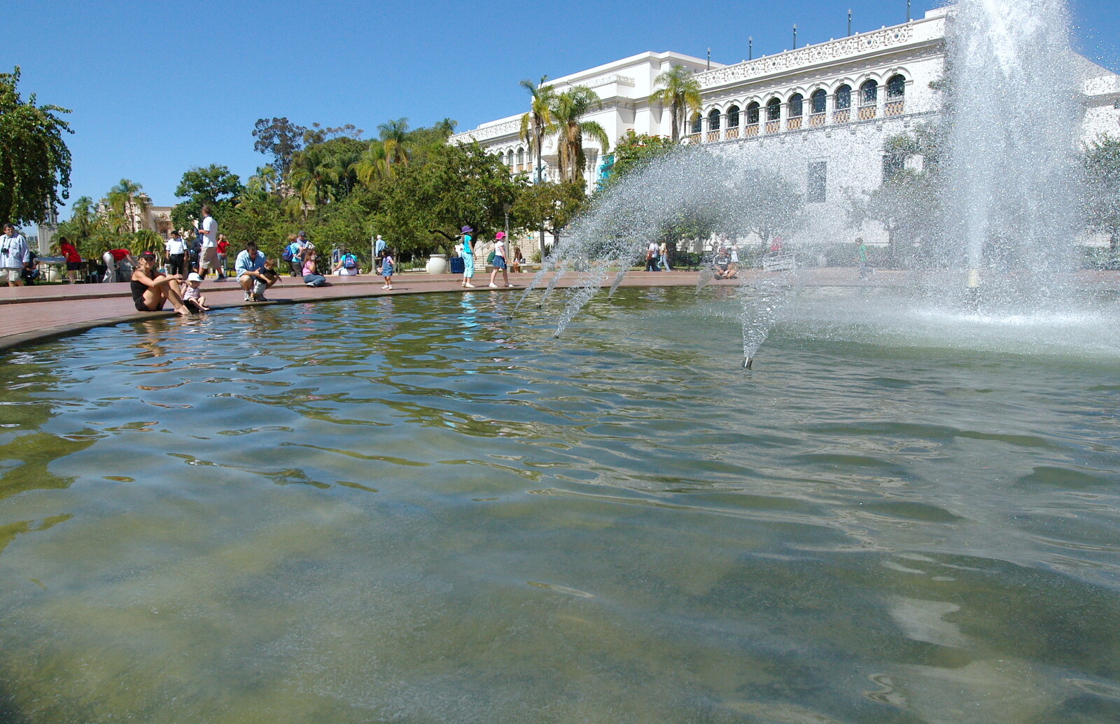 Scenes and People of Balboa Park, San Diego, California - 25th September 2005: A fountain