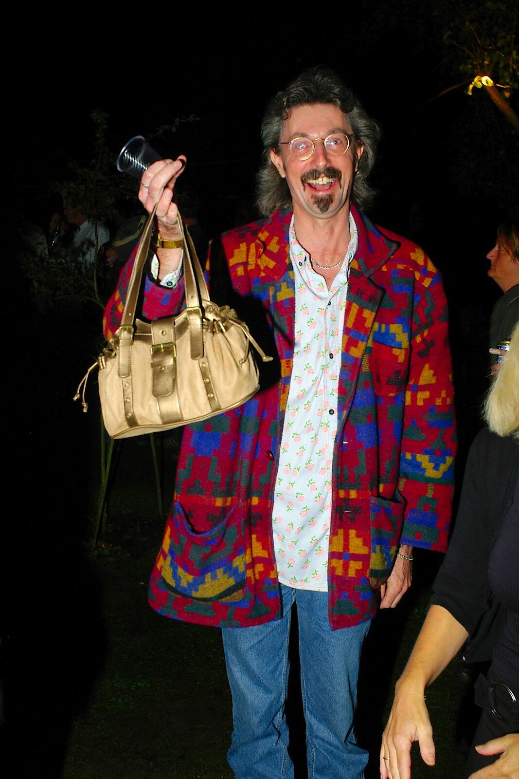 Jo and Steph's Party, Burston, Norfolk - 30th September 2005: Rob models a handbag