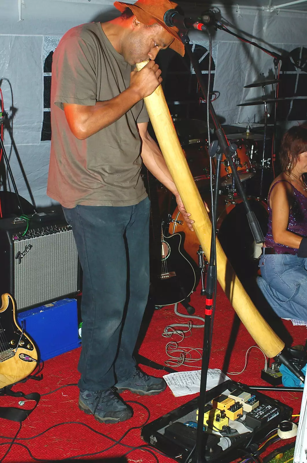 A great didgeridoo solo, from Jo and Steph's Party, Burston, Norfolk - 30th September 2005