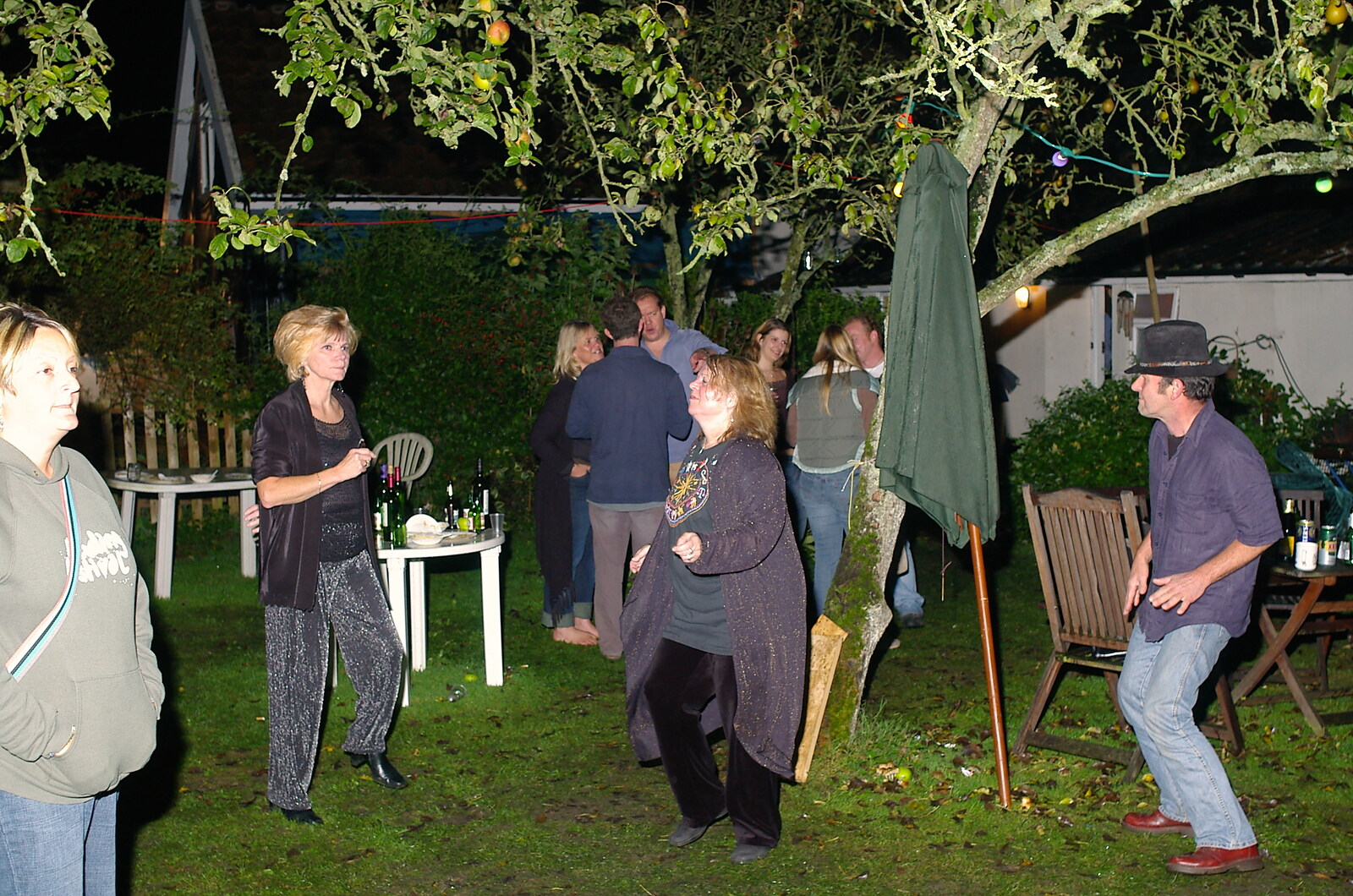 Dancing under a tree from Jo and Steph's Party, Burston, Norfolk - 30th September 2005
