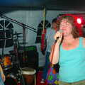 Jo and Steph's Party, Burston, Norfolk - 30th September 2005, Jo has a microphone moment