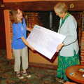 Sue hands the over-sized novelty cheque over, The BSCC Presentation and a Murder Mystery, Brome and Gislingham, Suffolk- 6th October 2005