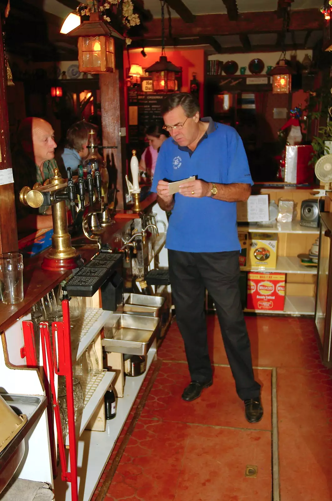 Alan behind the bar, from The BSCC Presentation and a Murder Mystery, Brome and Gislingham, Suffolk- 6th October 2005