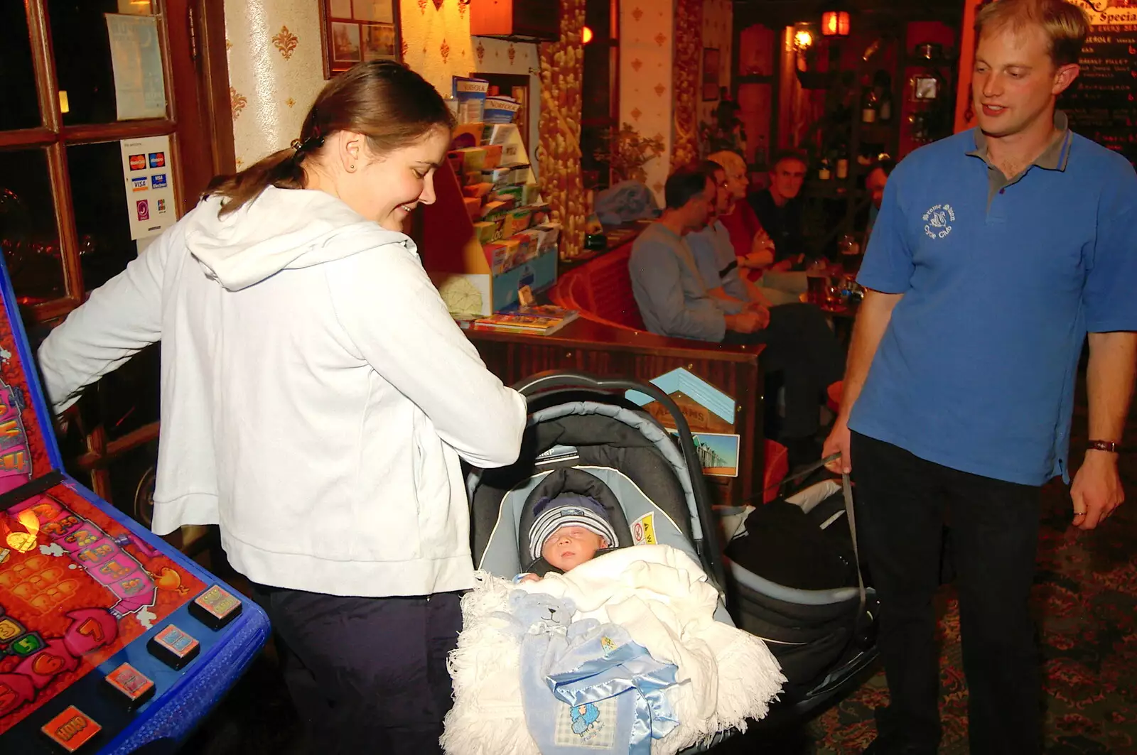 Claire heads off with the baby, from The BSCC Presentation and a Murder Mystery, Brome and Gislingham, Suffolk- 6th October 2005