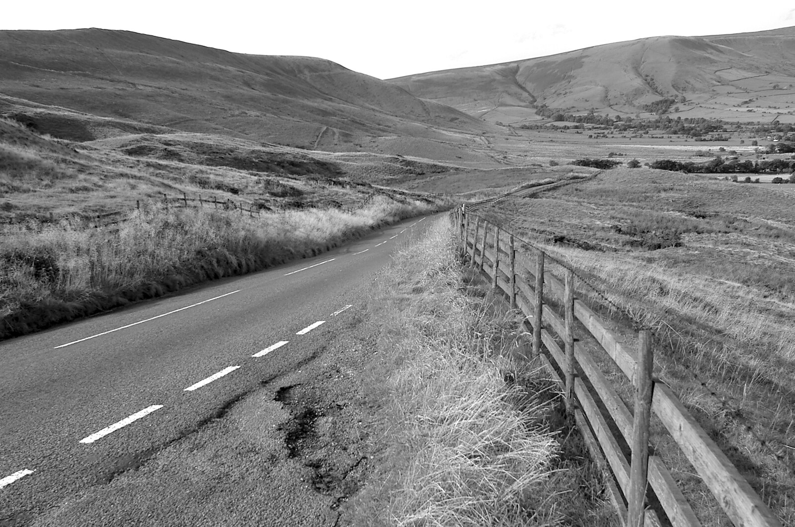 The Pennine Way: Lost on Kinder Scout, Derbyshire - 9th October 2005: A road across the Pennines